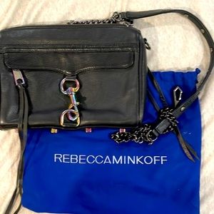 Rebecca Minkoff mini MAC leather bag black. Gently used condition.$27